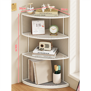 桌面转角置物架桌上三角书架办公桌工位拐角小型多层扇形收纳架子