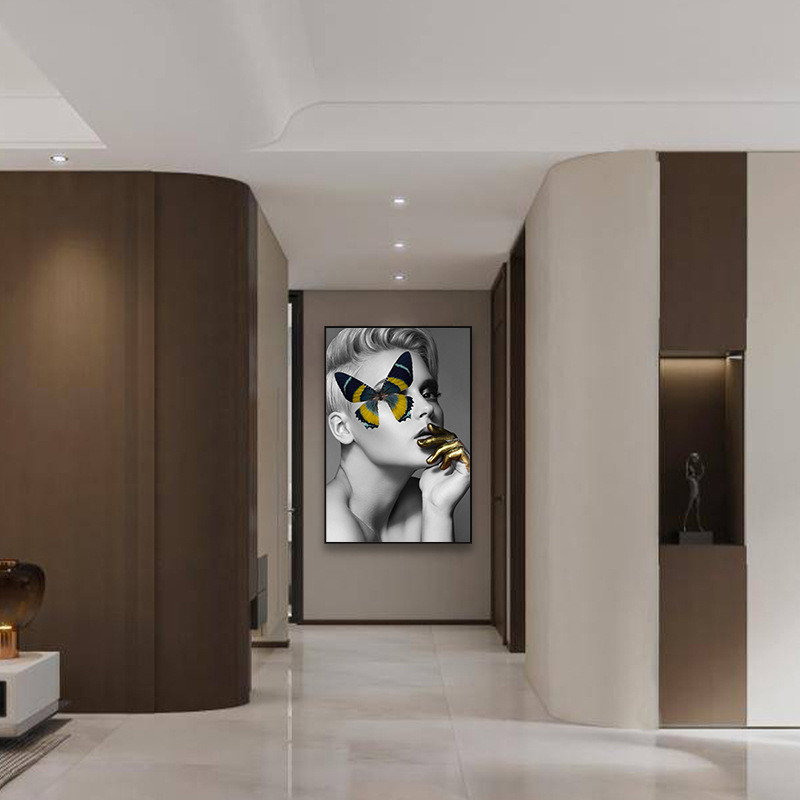 美容院挂画壁画人物玄关卧室床头装饰画艺术走廊墙画楼梯客厅过道
