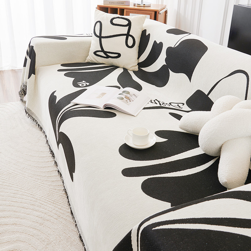 v9d@田园坐垫沙发巾全盖四季通用三人位沙发套罩防尘ins风扶手盖