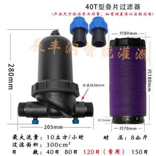 40目叠片灌溉农业过滤器滤芯喷灌水带喷水农用滴灌大棚喷灌pe管