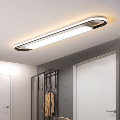 led长条形简约现代吸顶灯走廊衣帽间阳台灯2025新款感应过道灯具