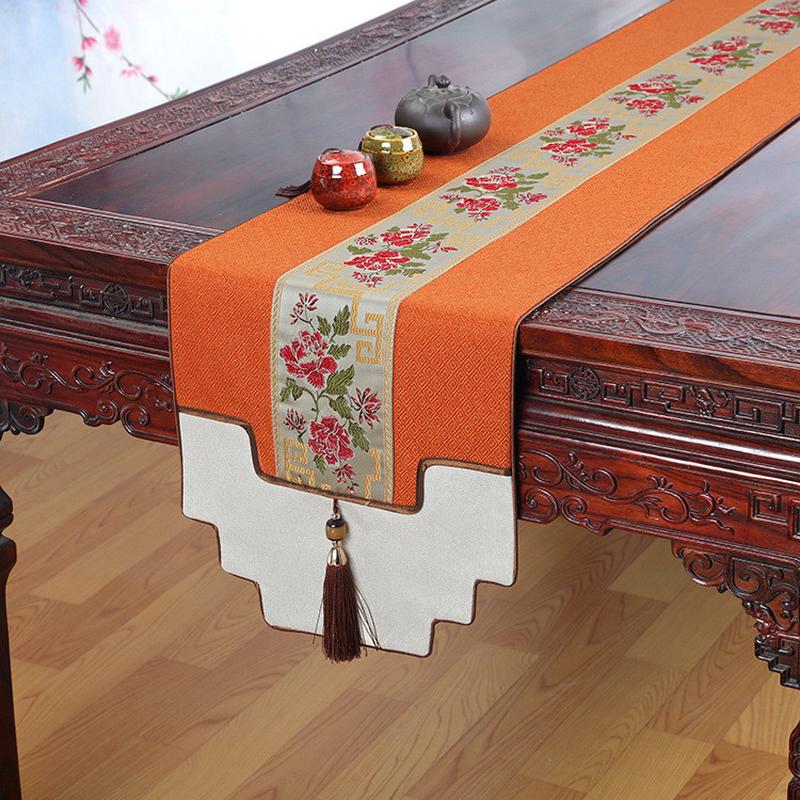 新中式桌旗茶桌布艺茶台垫布长条茶几桌布禅意茶旗床尾巾