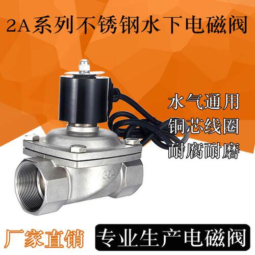 现货供应6分DN20不锈钢水下电磁阀2A-20B防水喷泉跳泉专用水景阀
