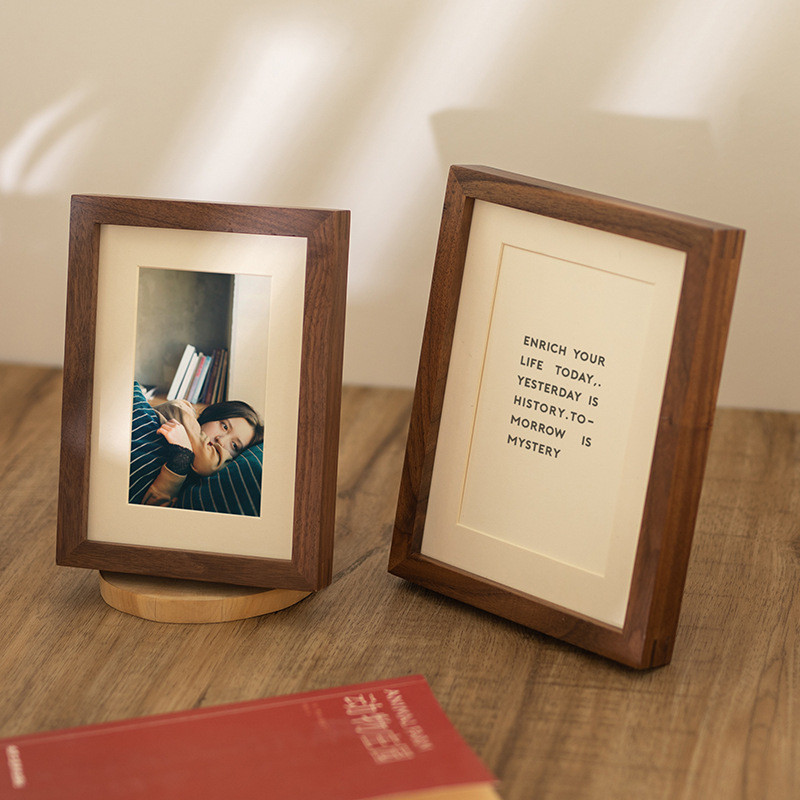 热销实木美式榫卯相框摆台6810寸画框装裱洗照片挂墙卧室桌面摆件