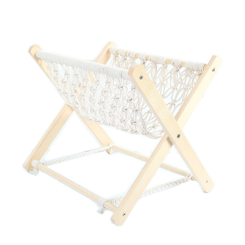 桌面棉绳编织收纳架折叠杂志架创意北欧书报架落地置物架拍照道具