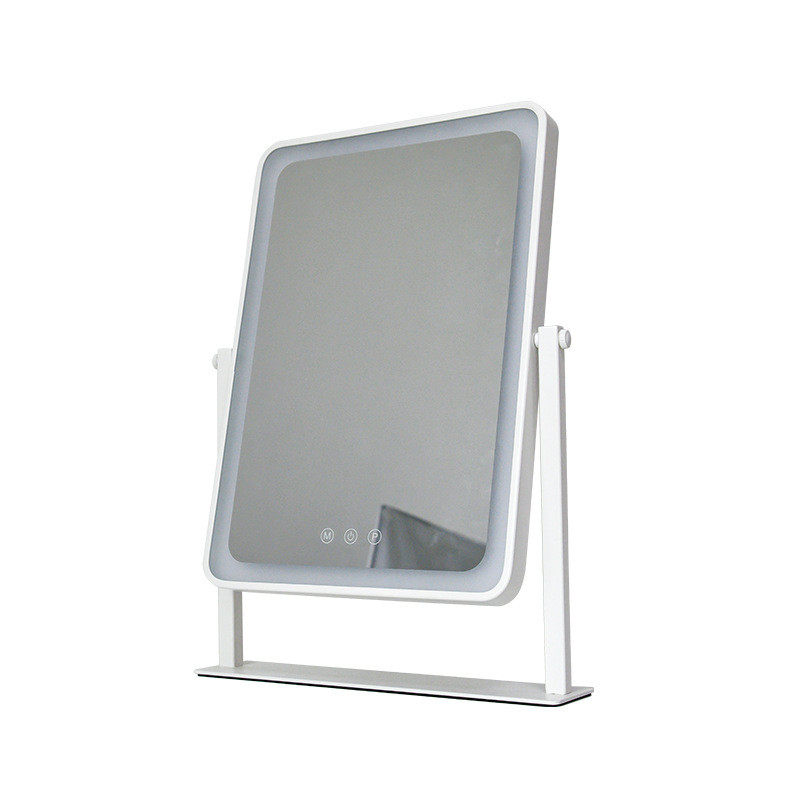 旋转led化妆镜带灯充电款可批发桌面镜子网红补光卧室梳妆镜