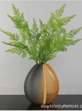 热销客厅电视柜刻磨玻璃花瓶摆件现代样板房插花装饰高档手工花器