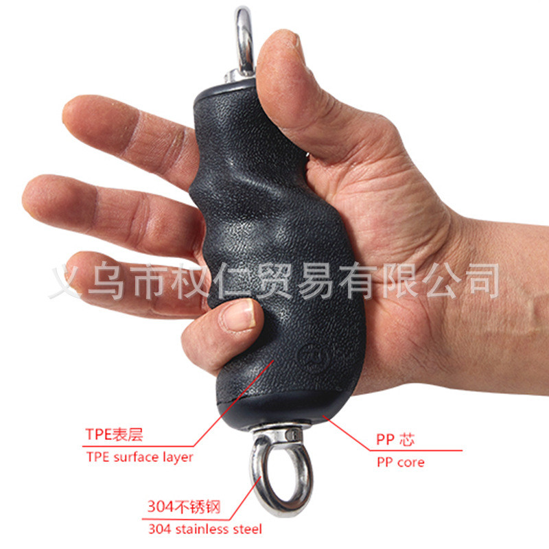 tpe柄胶双环把手对装健身器材配件短手包把手综合健身手柄