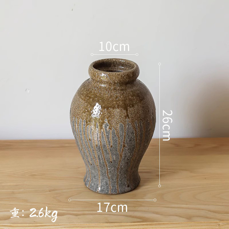 花盆复古粗陶陶罐花瓶陶盆艺术做旧陶土插花手工古风陶瓷花盆其他