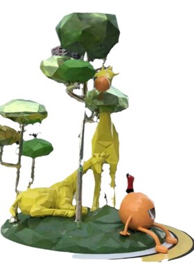 大型玻璃钢雕塑卡通动物四季室外美陈布置春季节庆商业景观装饰