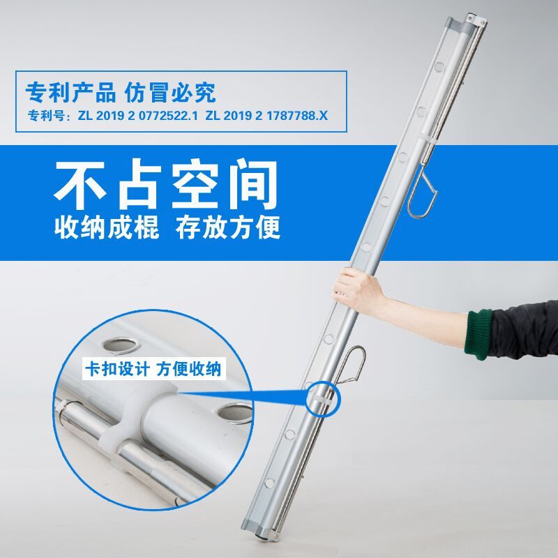铝合金晾被神器阳台固定式免打孔晾衣杆不锈钢晾衣架加长伸缩挂衣