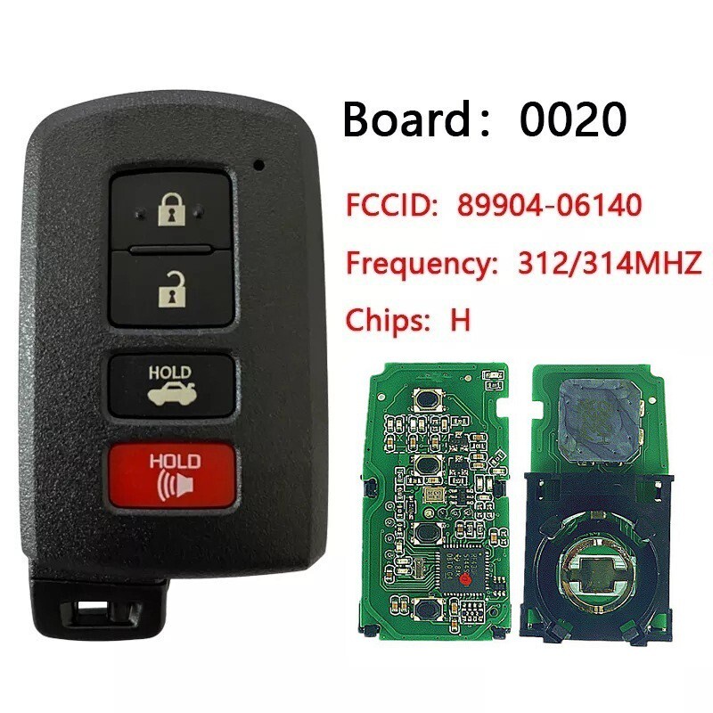 适用于丰田4键钥匙312MHZ89904-06140HYQ14FBA281451-0020H芯