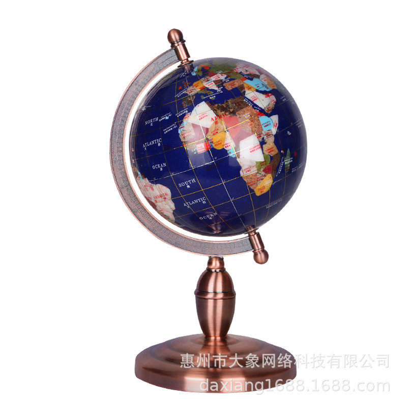 宝石地球仪中号小号大号欧式工艺品办公室书房摆件拉丝工艺礼品