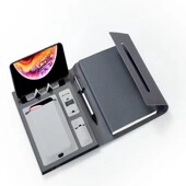 多功能充电笔记本无线商务会议记事a5定企业logo活页收纳电源带笔