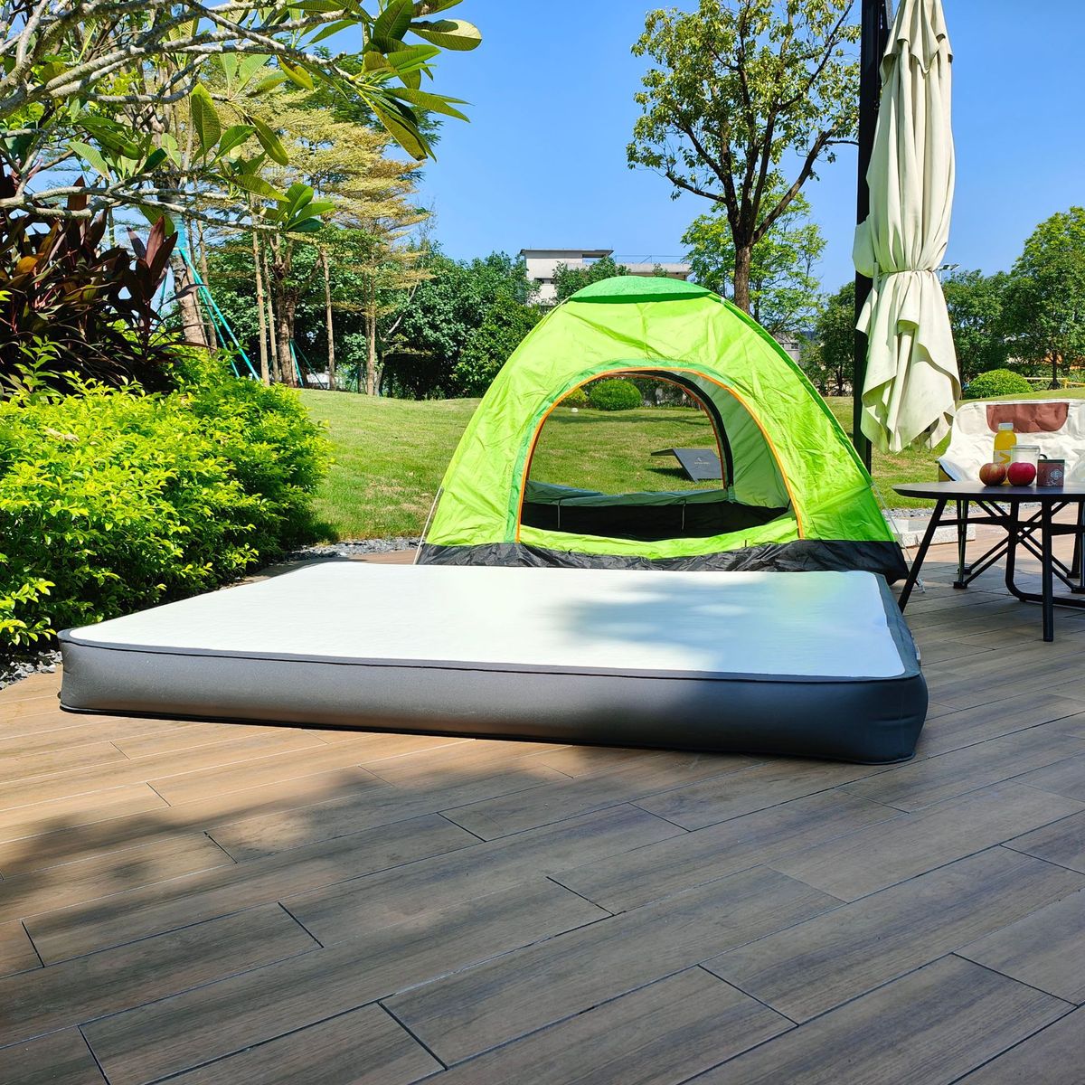 新款拉丝露营户外充气床垫睡垫双人加厚自动充气床垫地铺复合