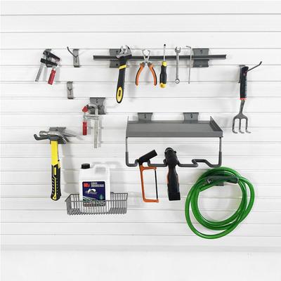 69n铁艺收纳篮壁挂式置物架多功能仓库货架黑车库亚金属挂钩槽板