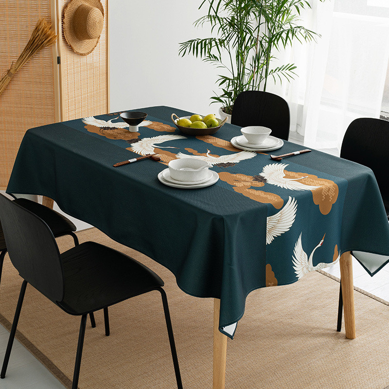 批发日式桌布和风防水防油茶几布艺餐桌布中式禅意浮世绘免洗盖布