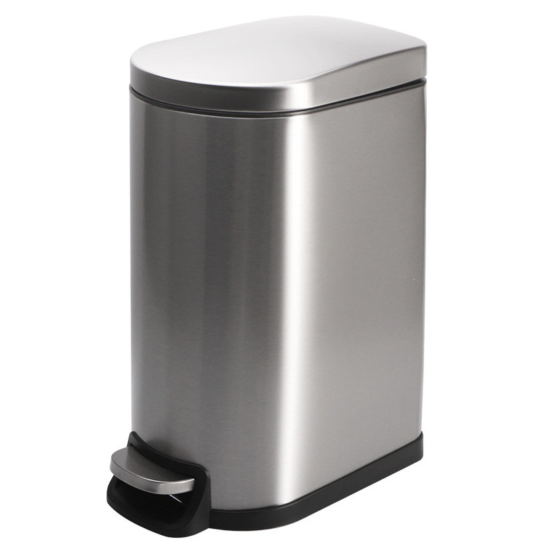 不锈钢垃圾桶大容量厨房客厅办公室降有盖欧式缓酒店脚踏纸篓40l