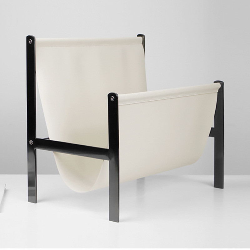 热销收纳架皮革书架椅子杂志架陈设摆件样板房售楼处简约现代软装