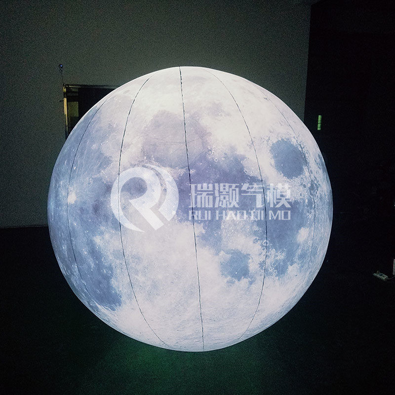 中秋节充气落地月亮气模发光月亮模型九大行星彩色发光月球球现货