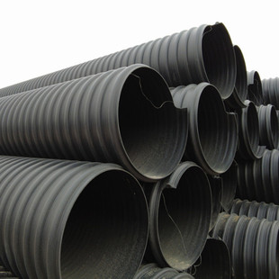 厂家直批hdpe黑色波纹管大口径钢带增强管钢带地埋式排水排污管
