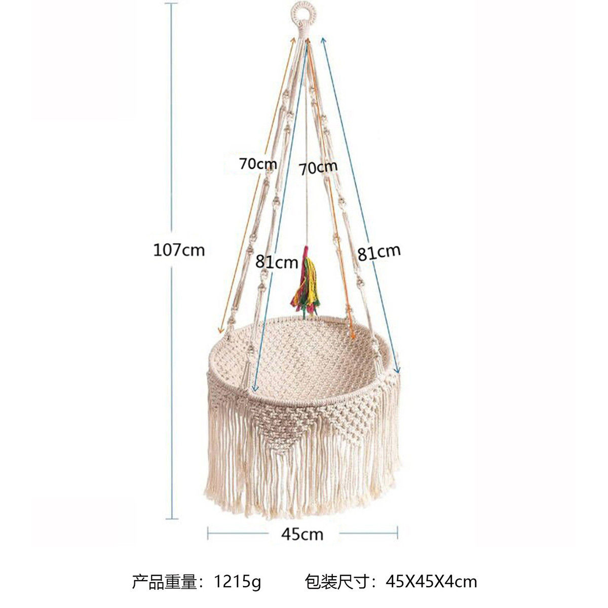 波西米亚编织猫窝北欧秋千网兜四季通用猫窝宠物吊床挂毯