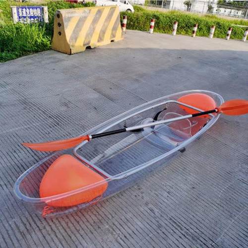 景区透明船双人透明独木舟皮划艇网红玻璃船pc透明水晶船网红手划