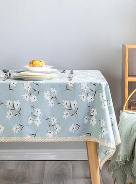 ce2q桌布布艺防水防油防烫免洗长方形棉麻餐桌布田园法式ins台布
