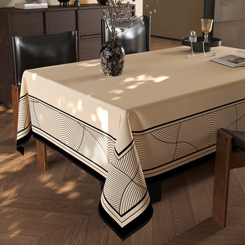 氛围感防水轻奢高级感长方形餐桌台布桌布布艺正方形茶几桌面盖布