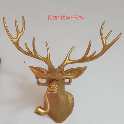 欧式仿真招财鹿头壁挂墙面装饰开店送礼客厅酒吧新房新居玄关佳品
