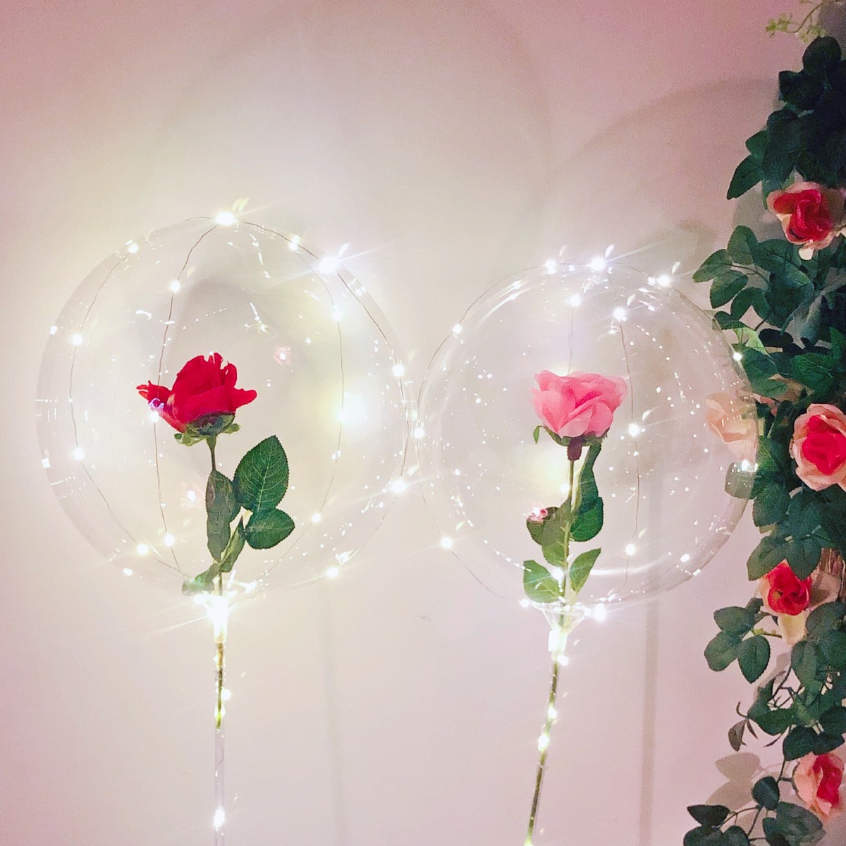 花束波波球发光火爆款网红结婚材料玫瑰花波波球透明告白汽球气球
