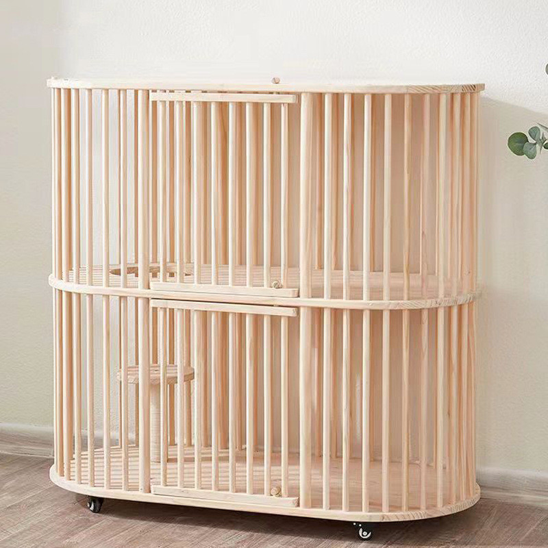 厂家订制实木猫窝猫笼猫别墅宠物双层猫屋上下猫舍实木实木家具