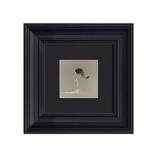 美式黑框装饰画山本昌南黑白摄影挂画小众卧室画法式复古餐厅壁画