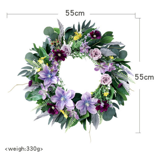 2025新款春季花环仿真花艺现场布置婚礼家居门饰墙壁挂饰花圈