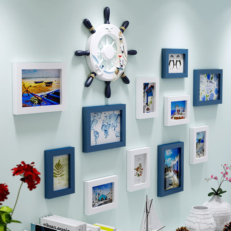 包邮【IP513】雕花圆素船舵实木相框照片墙/相框组合,家居饰品,相框/画框,淘宝优惠券,粉丝福利购,淘宝优惠卷