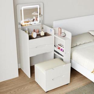 翻盖梳妆台翻盖式实木多功能梳妆台梳妆台小户型收纳柜迷你床头柜
