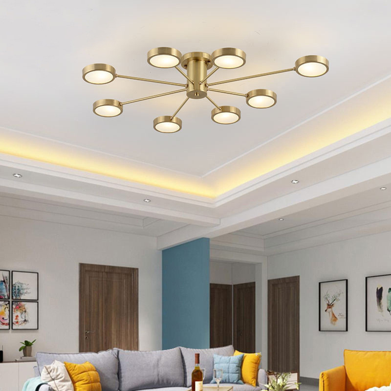 全铜创意个性后现代简约轻奢大气客厅灯主卧室灯北欧家用吸顶灯灯