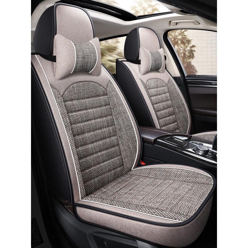 热销座椅套座套亚麻全包围布艺座位汽车坐垫四季通用坐套专用夏季