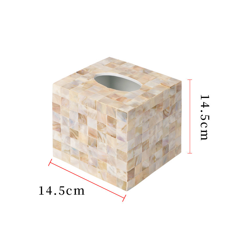 贝壳抽纸盒轻奢风简约现代创意茶几家用收纳欧式纸巾盒客厅办公