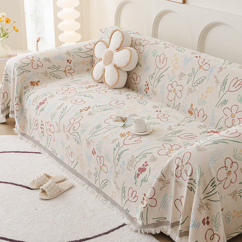 全包雪尼尔沙发盖布一体式可铺可盖七彩沙发罩四季通用防滑沙发巾