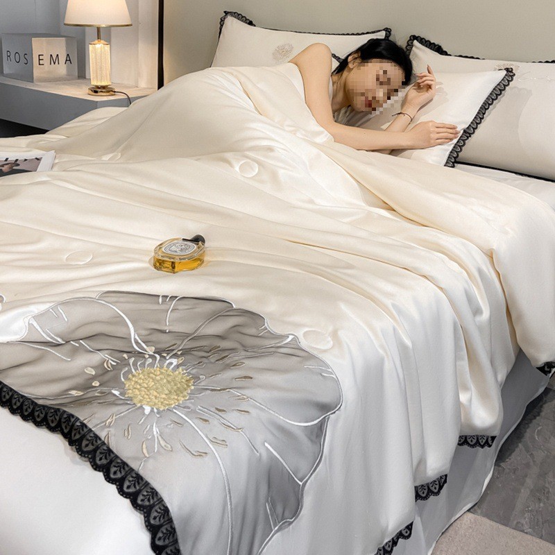 夏季凉感冰丝夏被四件套被单空调双人薄款被子被芯夏凉被可机新品