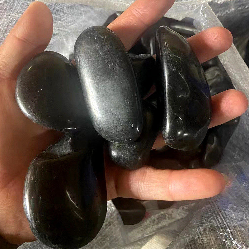 玛瑙石黑色鹅卵石精抛光雨花石枯砾石景观园艺山水水处理
