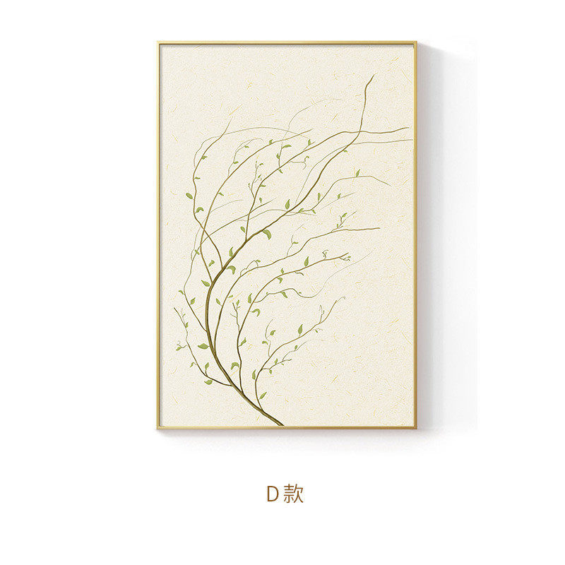 北欧绿植装饰画现代简约客厅落地画大幅入户壁画玄关画原木风挂画