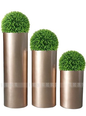 园林现代几何艺术玻璃钢花盆落地大花瓶客厅厂家酒店售楼部商场