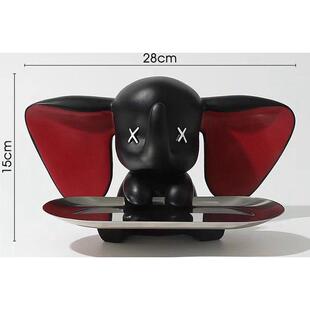 轻奢卡通可爱钥匙收纳小飞象摆件桌面电视柜客厅高档玄关装饰品