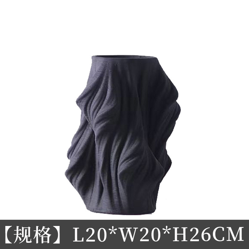 极简几何异形树脂花瓶摆件创意现代客厅样板房桌面花器装饰品摆设