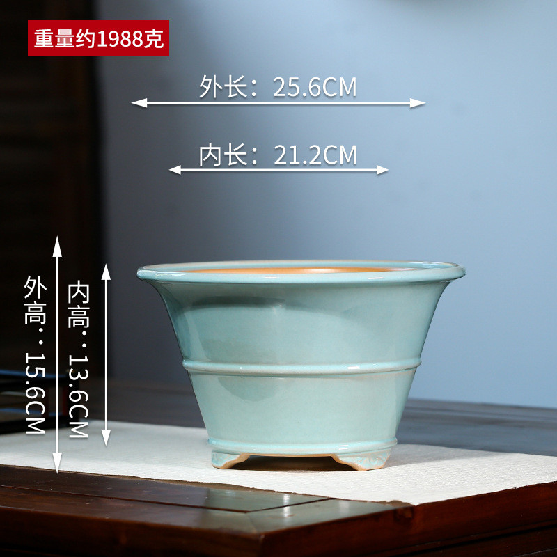 批发宜兴精品紫砂花盆养花釉斗盆兰花文竹多肉菖蒲透气高温盆yz52