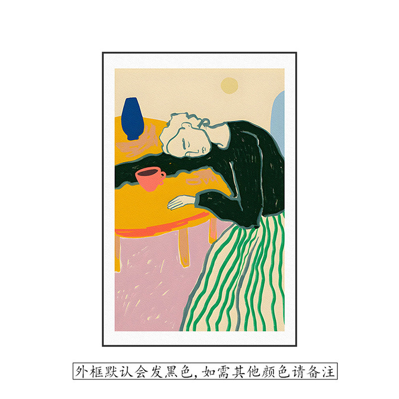 艺术客厅餐厅玄关装饰画抽象人物现代简约高级感卧室壁画竖版挂画