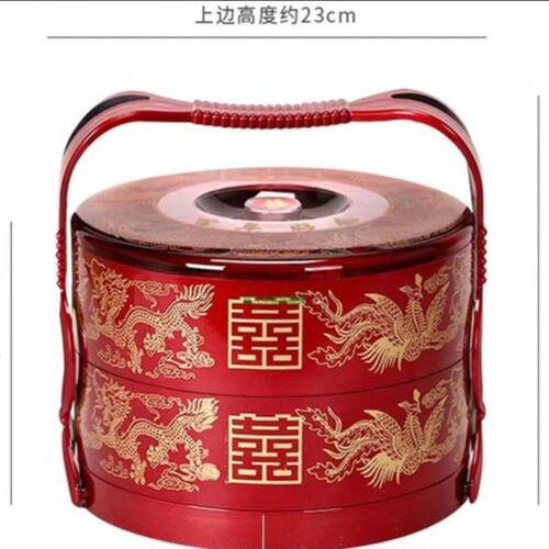 果盘结婚食盒果盒婚礼中式塑料双层果篮分格糕点盒饺子盒婚庆陪嫁