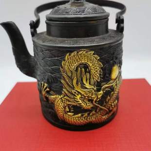 壶批发流金铜龙古董古玩乡下收怀旧客厅复古工艺纯铜加厚老物件